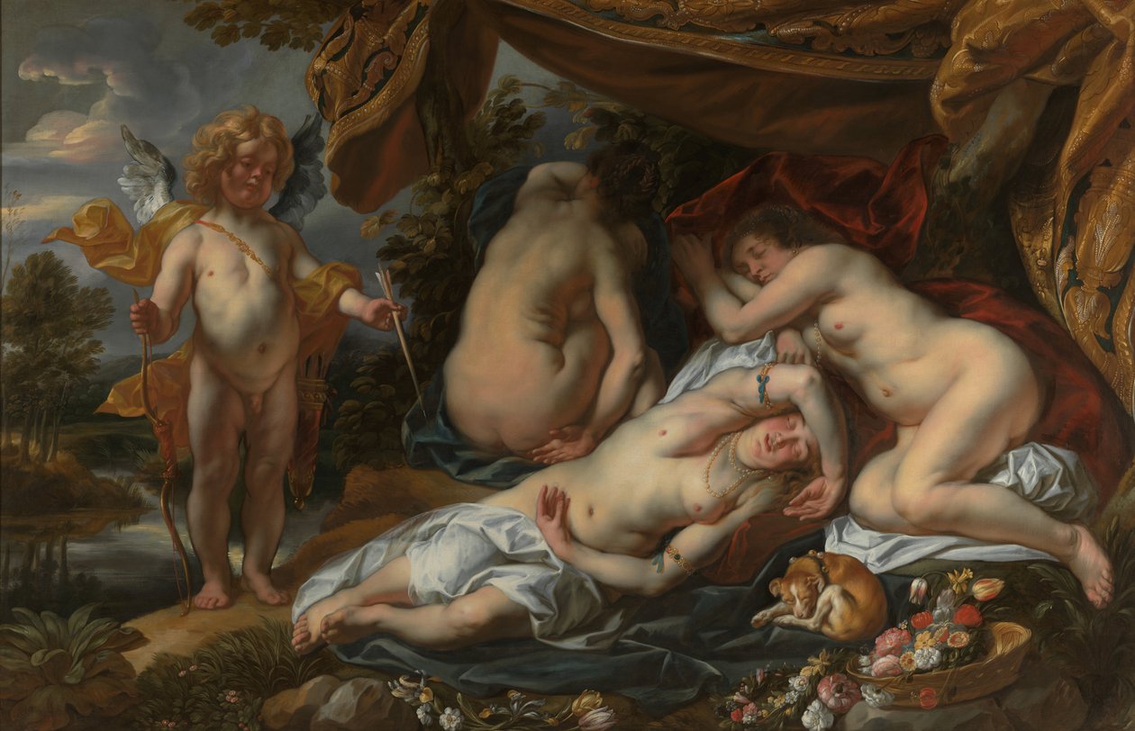 Kupidyn i Psyche (olej na płótnie) autorstwa Jacob Jordaens