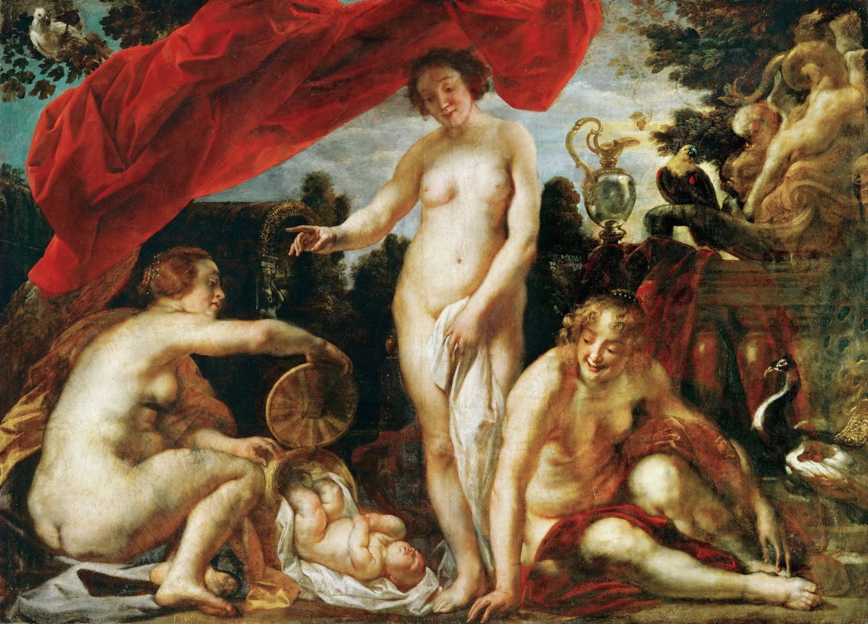 Córki Kekropsa znajdują małego Erichthonios autorstwa Jacob Jordaens