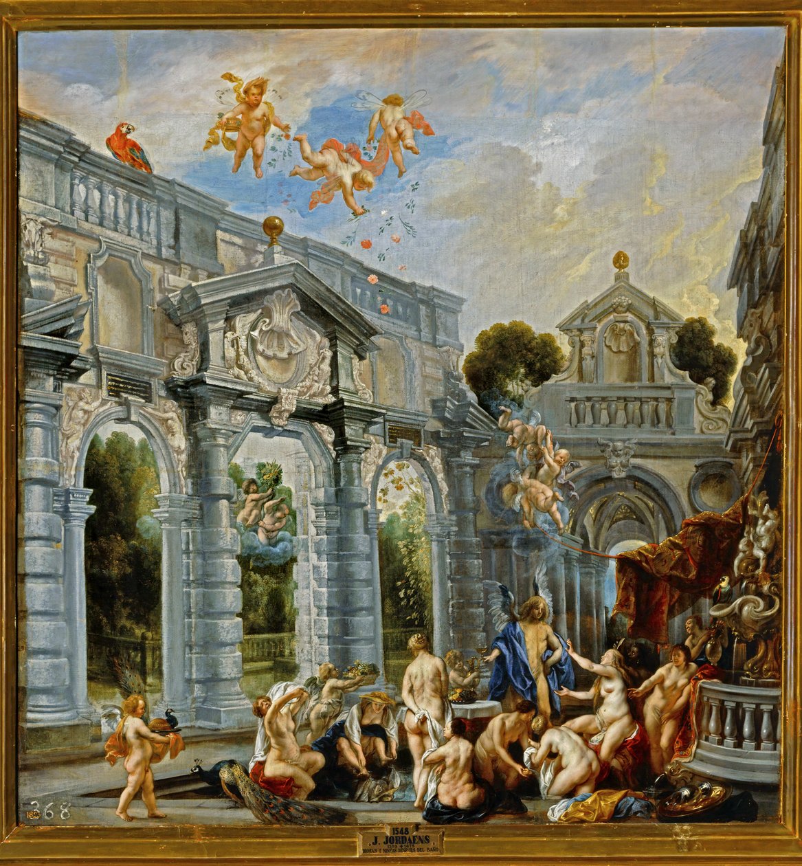 Boginie i nimfy po kąpieli ... (obraz na płótnie) autorstwa Jacob Jordaens
