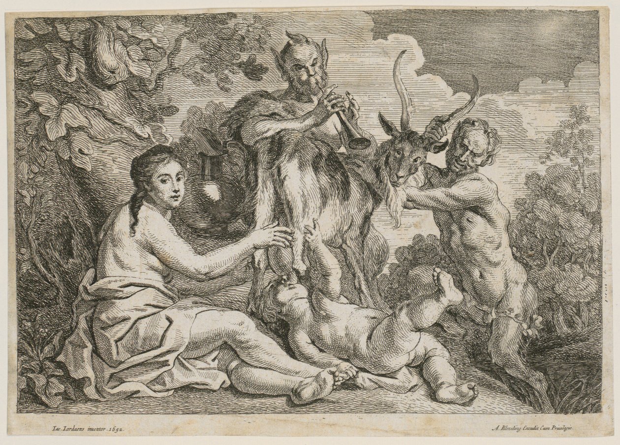 Jowisz karmiony przez kozę Amaltee autorstwa Jacob Jordaens