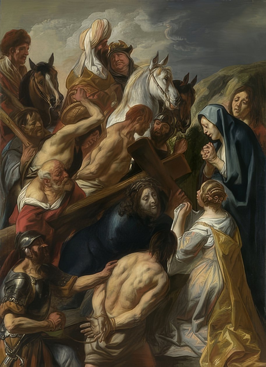 Niesienie krzyża. 1657 autorstwa Jacob Jordaens