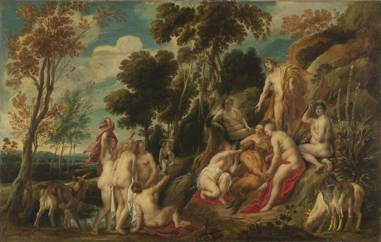 Marsjasz źle potraktowany przez muzy, 1630-1640 autorstwa Jacob Jordaens