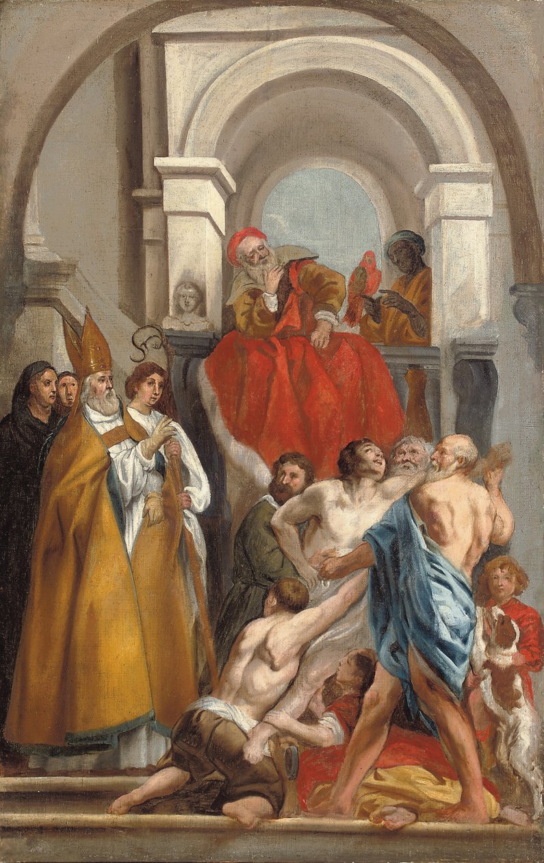 Święty Marcin uzdrawia opętanego mężczyznę autorstwa Jacob Jordaens