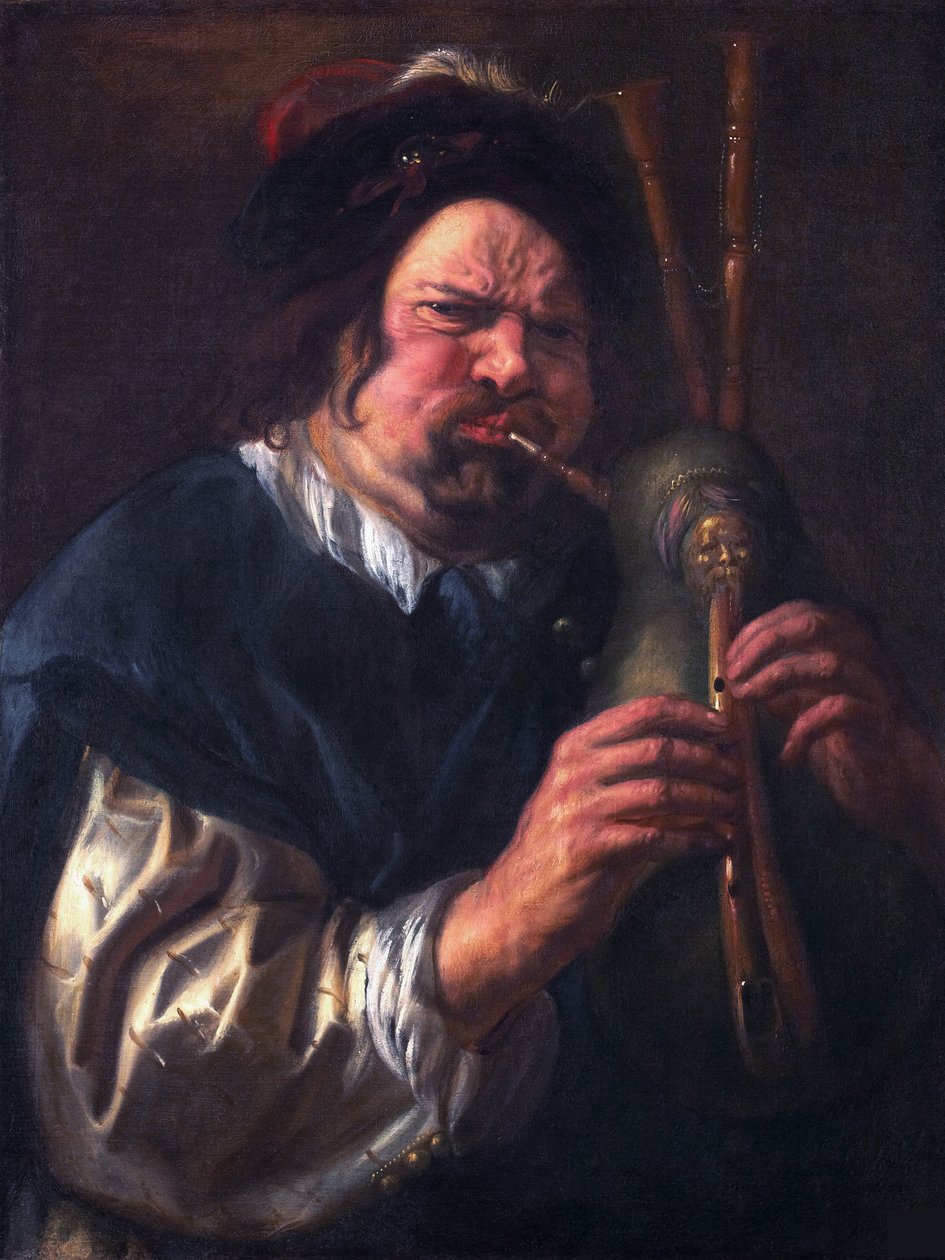 Autoportret grającego na kobzie autorstwa Jacob Jordaens
