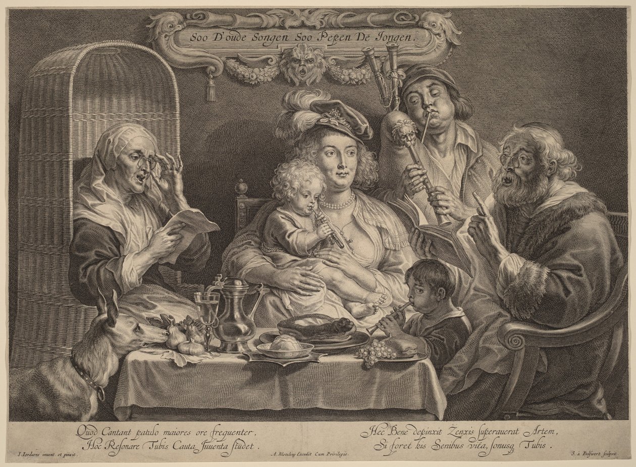 Jak śpiewają starzy, tak świergoczą młodzi autorstwa Jacob Jordaens