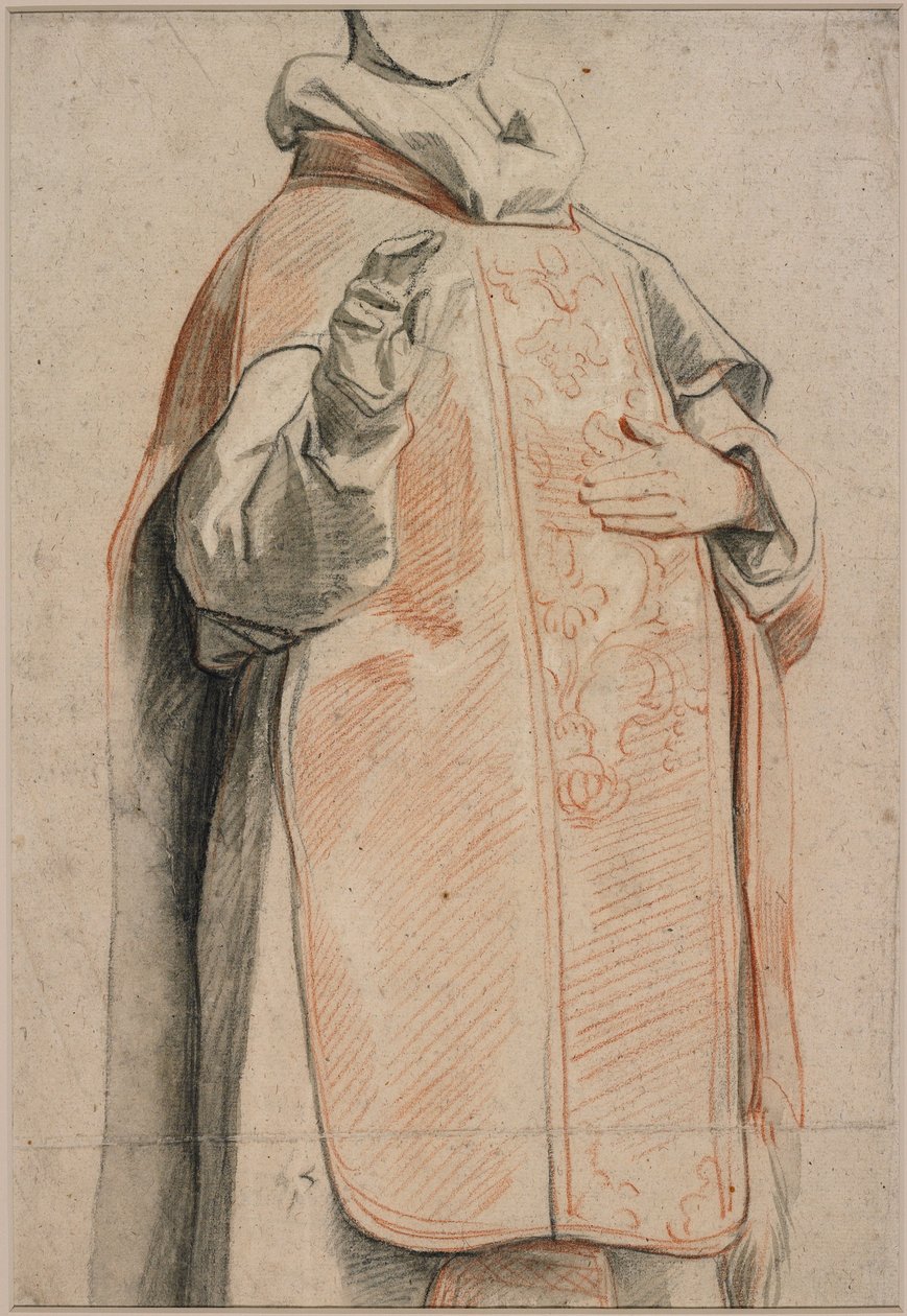 Studium postaci w szatach kapłańskich autorstwa Jacob Jordaens