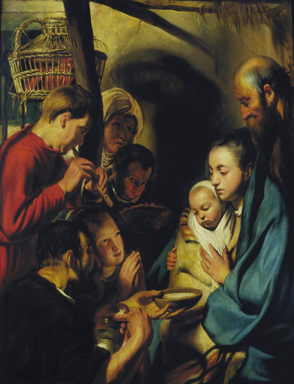 Adoracja pasterzy. autorstwa Jacob Jordaens