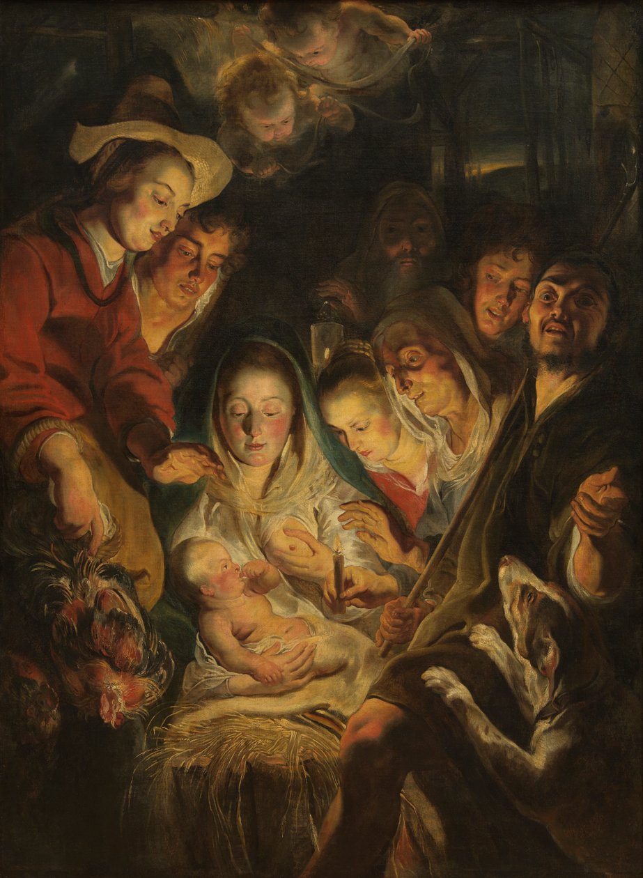 Adoracja pasterzy autorstwa Jacob Jordaens
