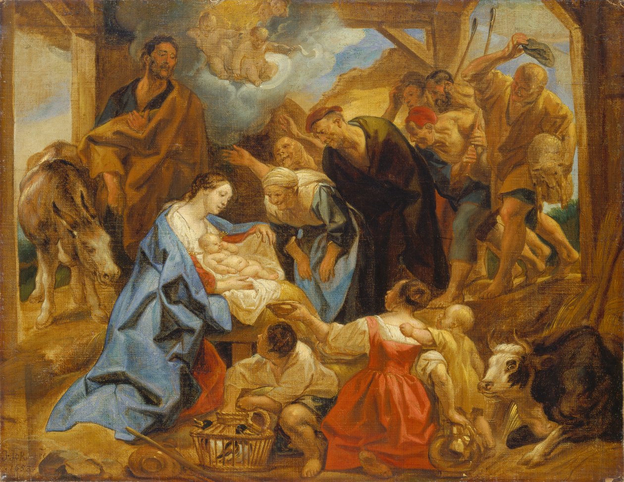 Pokłon pasterzy autorstwa Jacob Jordaens