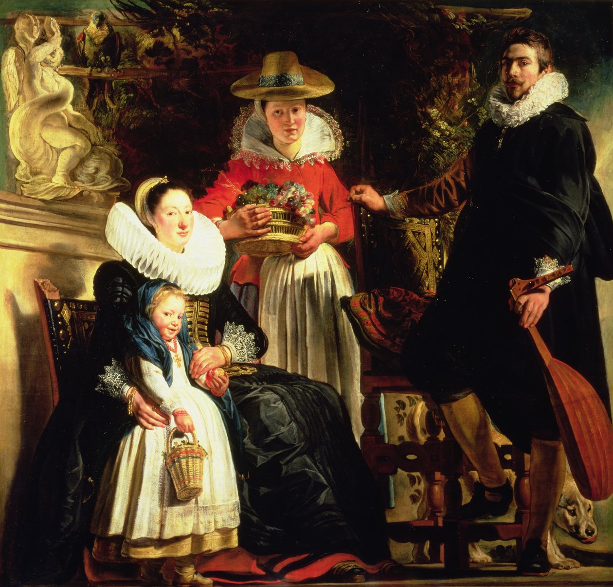 Artysta i jego rodzina w ogrodzie, ok. 1620-22 (olej na płótnie) autorstwa Jacob Jordaens