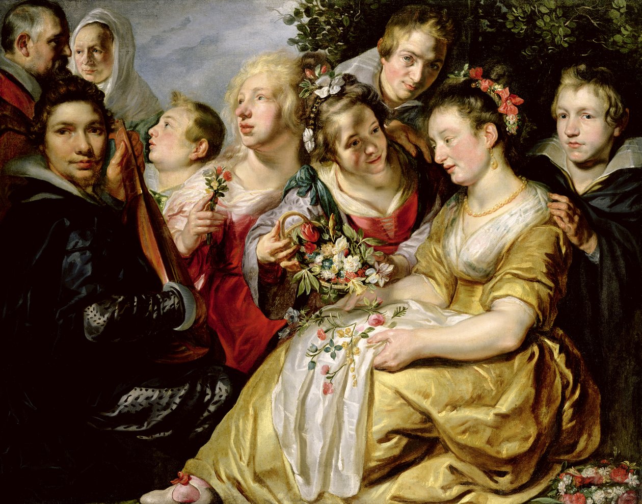 Artysta z rodziną swojego teścia Adama Van Noorta, ok. 1616 autorstwa Jacob Jordaens