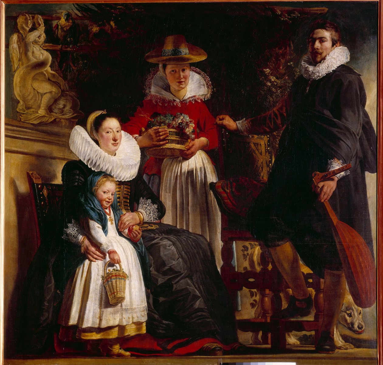Obraz rodzinny artysty autorstwa Jacoba Jordaensa (1593-1678) 1621 nd. 181x1,87 m Madryt, Muzeum Prado autorstwa Jacob Jordaens