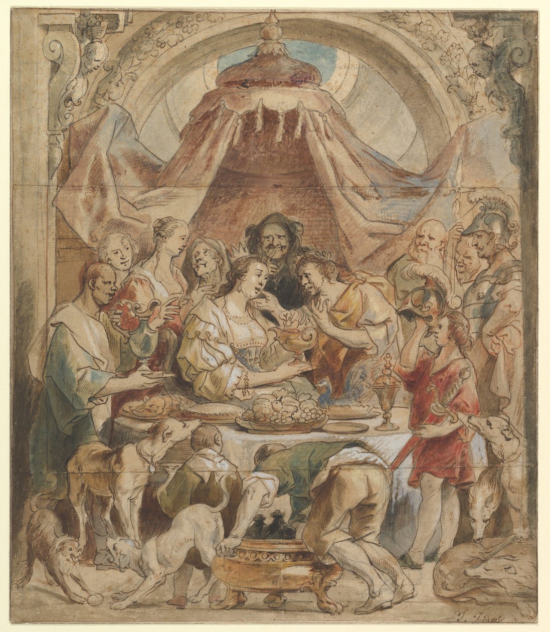 Bankiet Antoniusza i Kleopatry autorstwa Jacob Jordaens