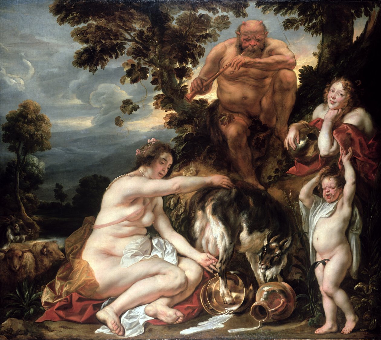 Dzieciństwo Jowisza, ok. 1640-49 autorstwa Jacob Jordaens