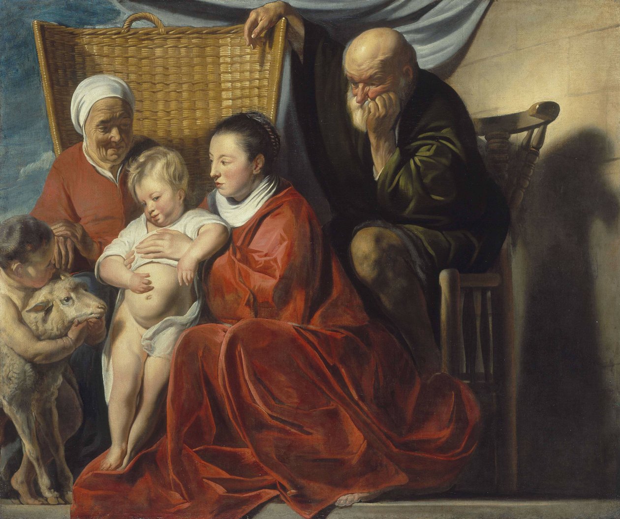Święta Rodzina z Anną i chłopcem Janem autorstwa Jacob Jordaens
