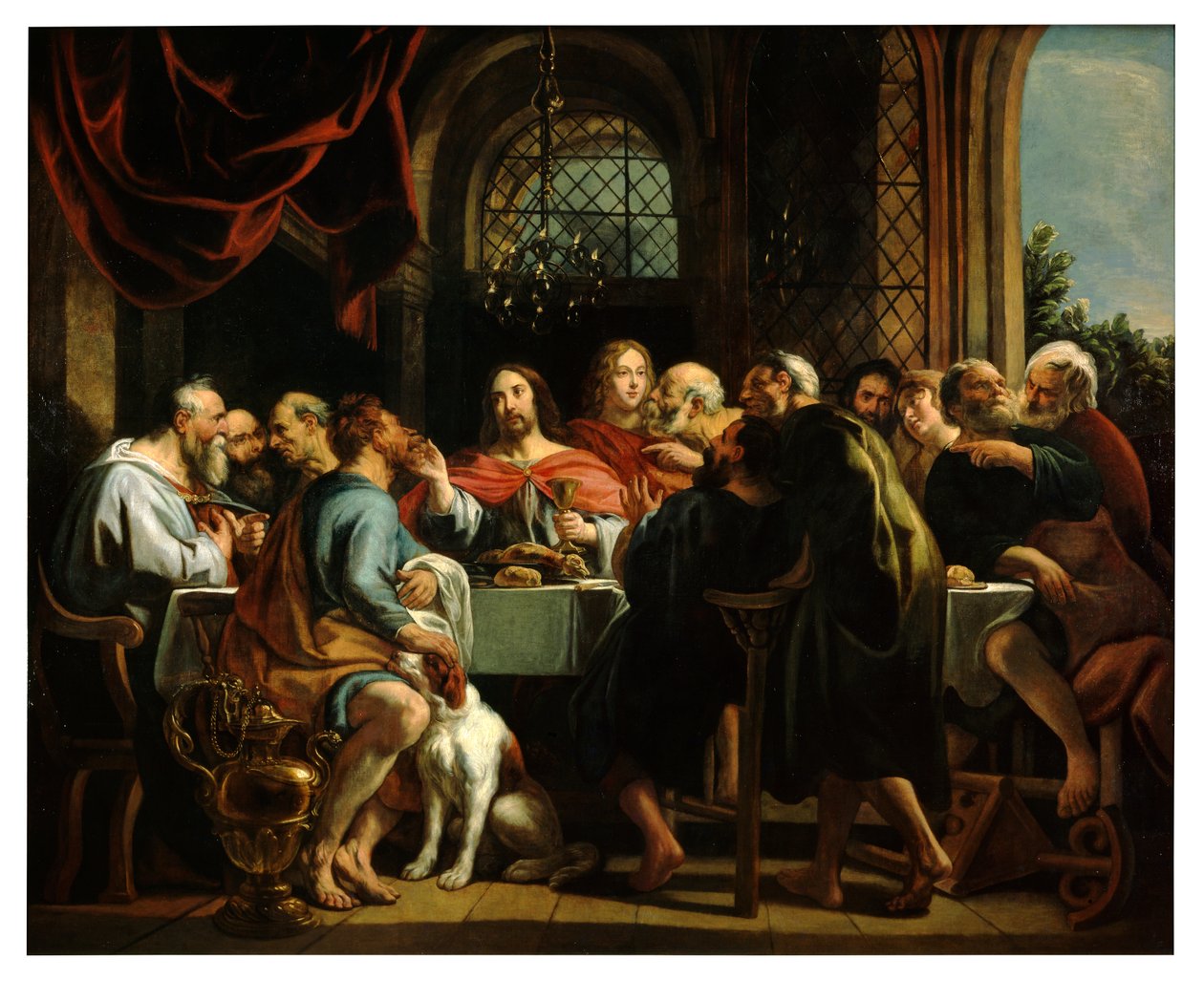Ostatnia Wieczerza (olej na płótnie) autorstwa Jacob Jordaens