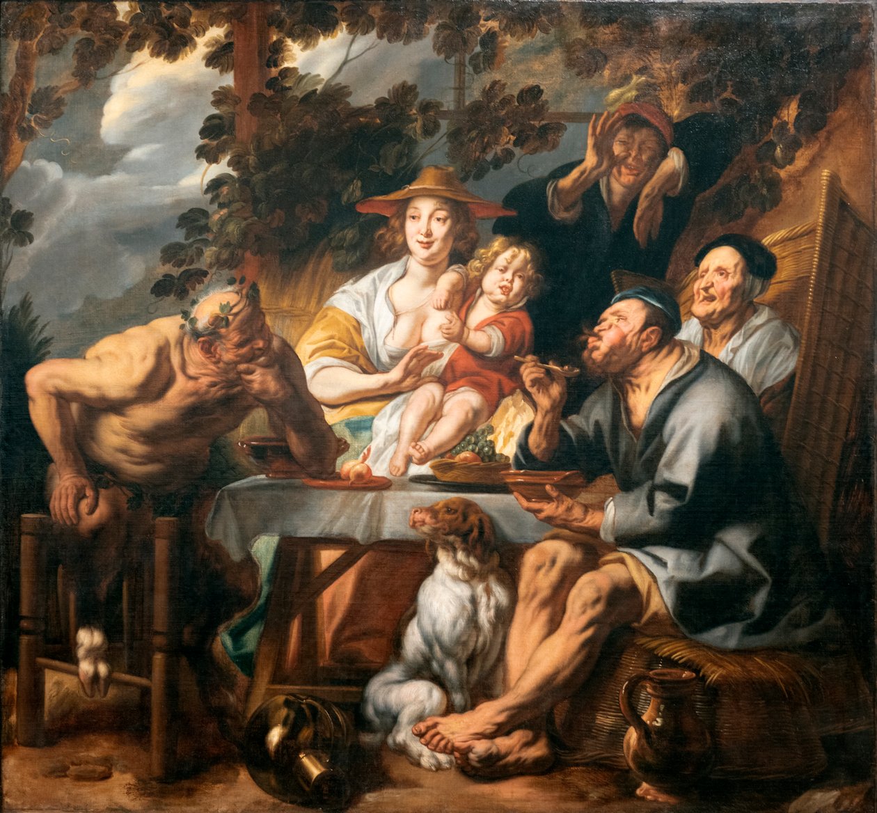 Satyr i wieśniak (Satyr i wieśniak) autorstwa Jacob Jordaens