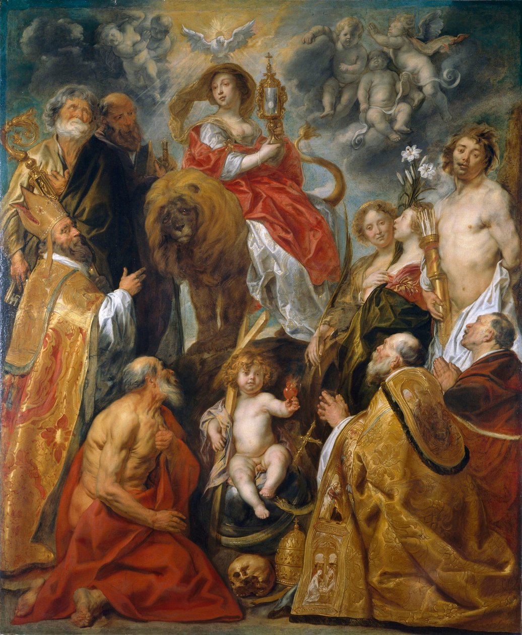 Adoracja Eucharystii autorstwa Jacob Jordaens