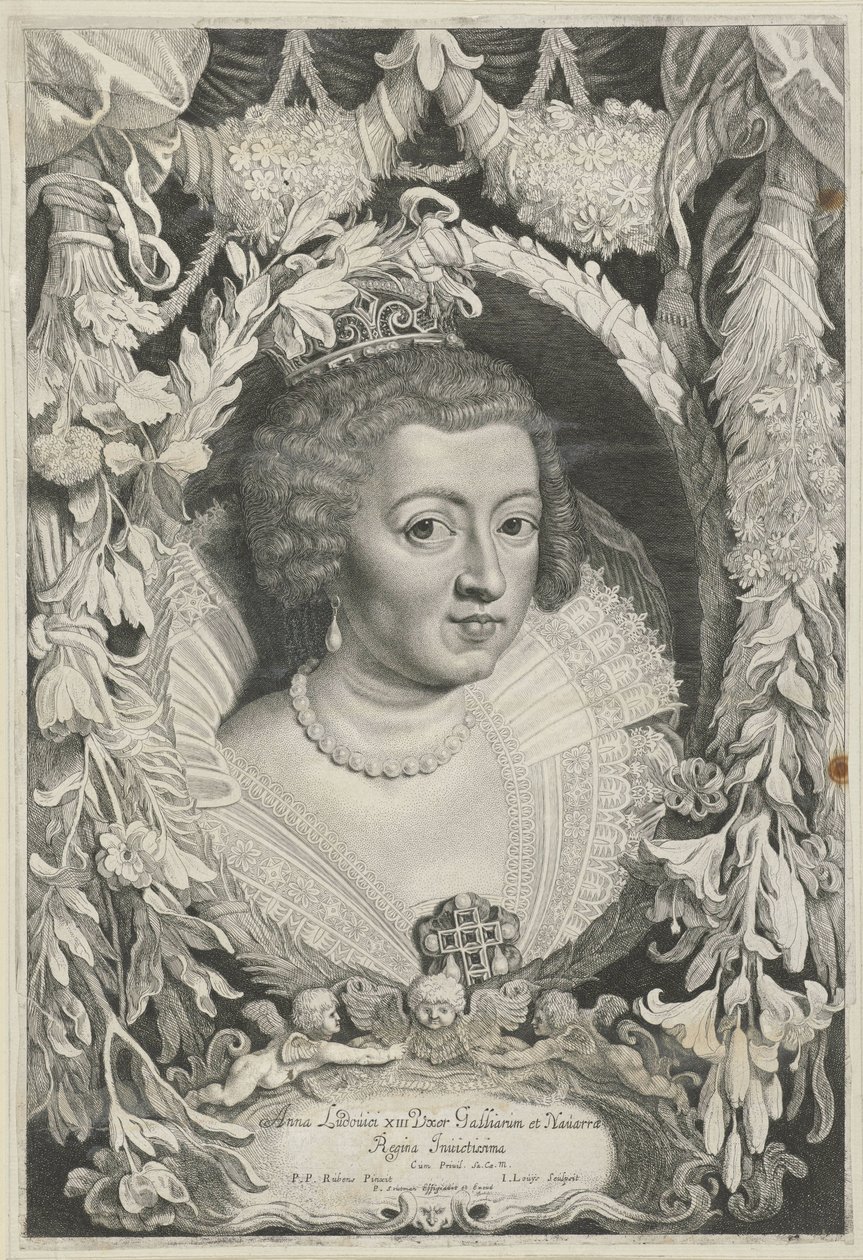 Portret van Anna van Oostenrijk Ferdynand II[us] i III[us] cesarze dynastii austriackiej (tytuł serii) autorstwa Jacob Louys