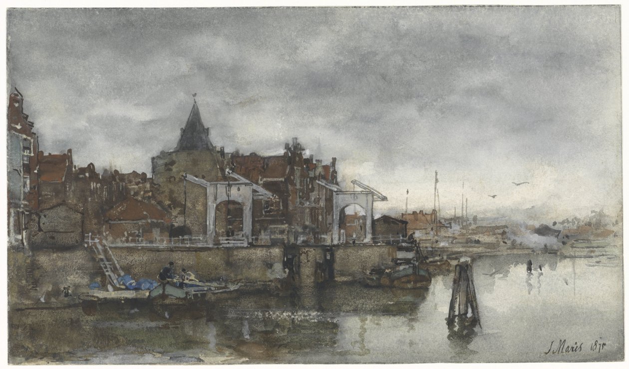 Na zewnątrz z Schreierstoren w Amsterdamie autorstwa Jacob Maris