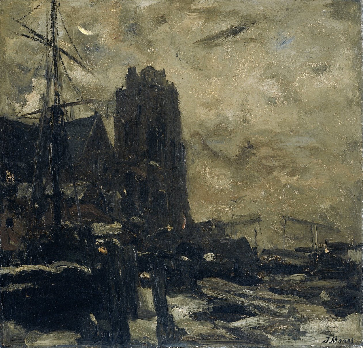Dordrecht w nocy? autorstwa Jacob Maris