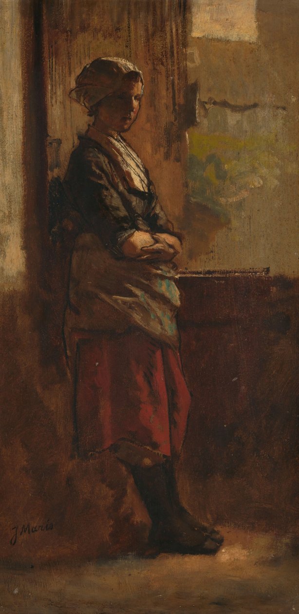 Dziewczyna w drzwiach. autorstwa Jacob Maris