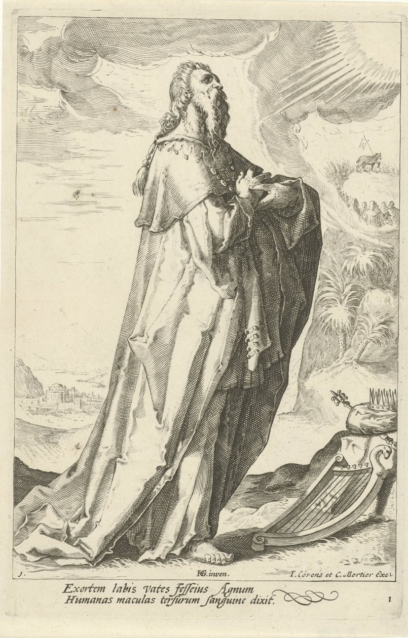 Dawid Prorocy Starego Testamentu (tytuł serii) autorstwa Jacob Matham (attributed to)