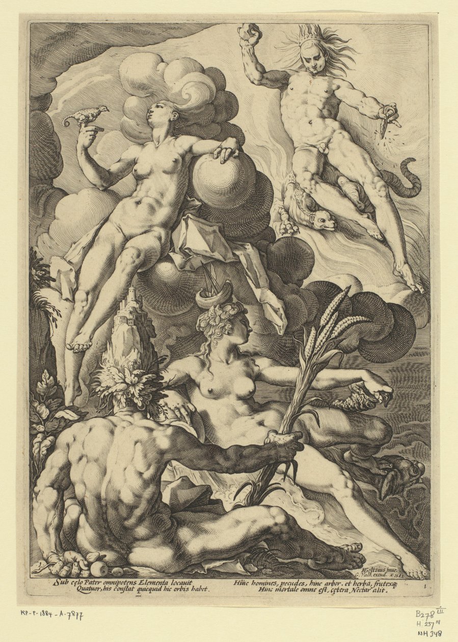 Cztery żywioły Przedstawienia mitologiczne i alegoryczne (tytuł serii) autorstwa Jacob Matham (attributed to)
