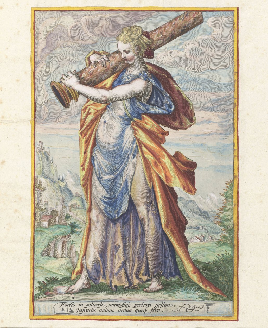 Siła (Fortitudo) Cnoty (tytuł serii) autorstwa Jacob Matham (attributed to)