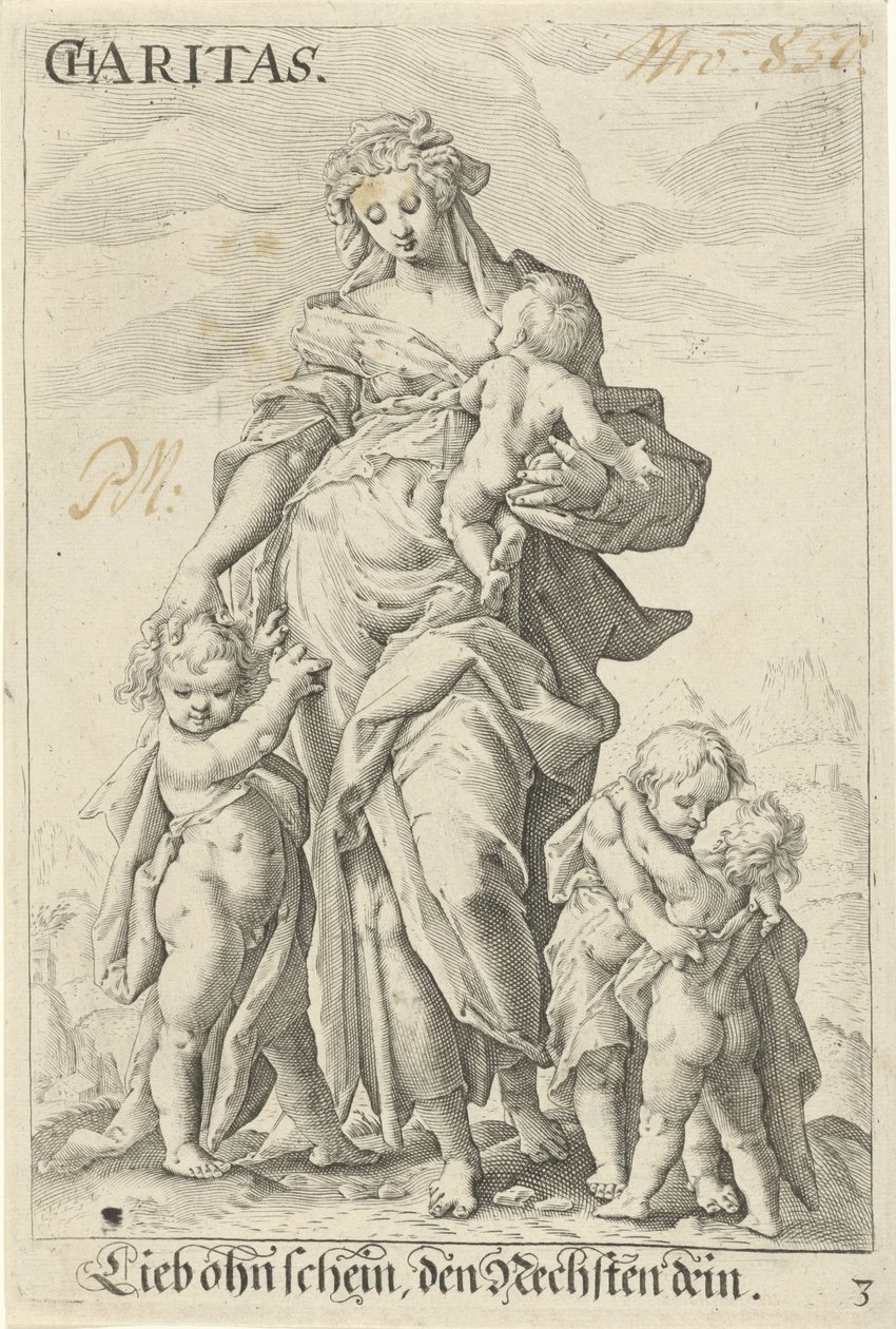 Liefde (organizacja charytatywna) Dobroczynność (tytuł na obiekcie) autorstwa Jacob Matham (attributed to)
