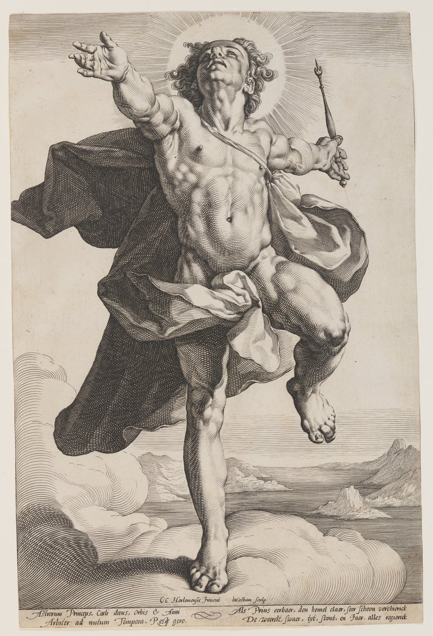 Apollo w chmurach autorstwa Jacob Matham