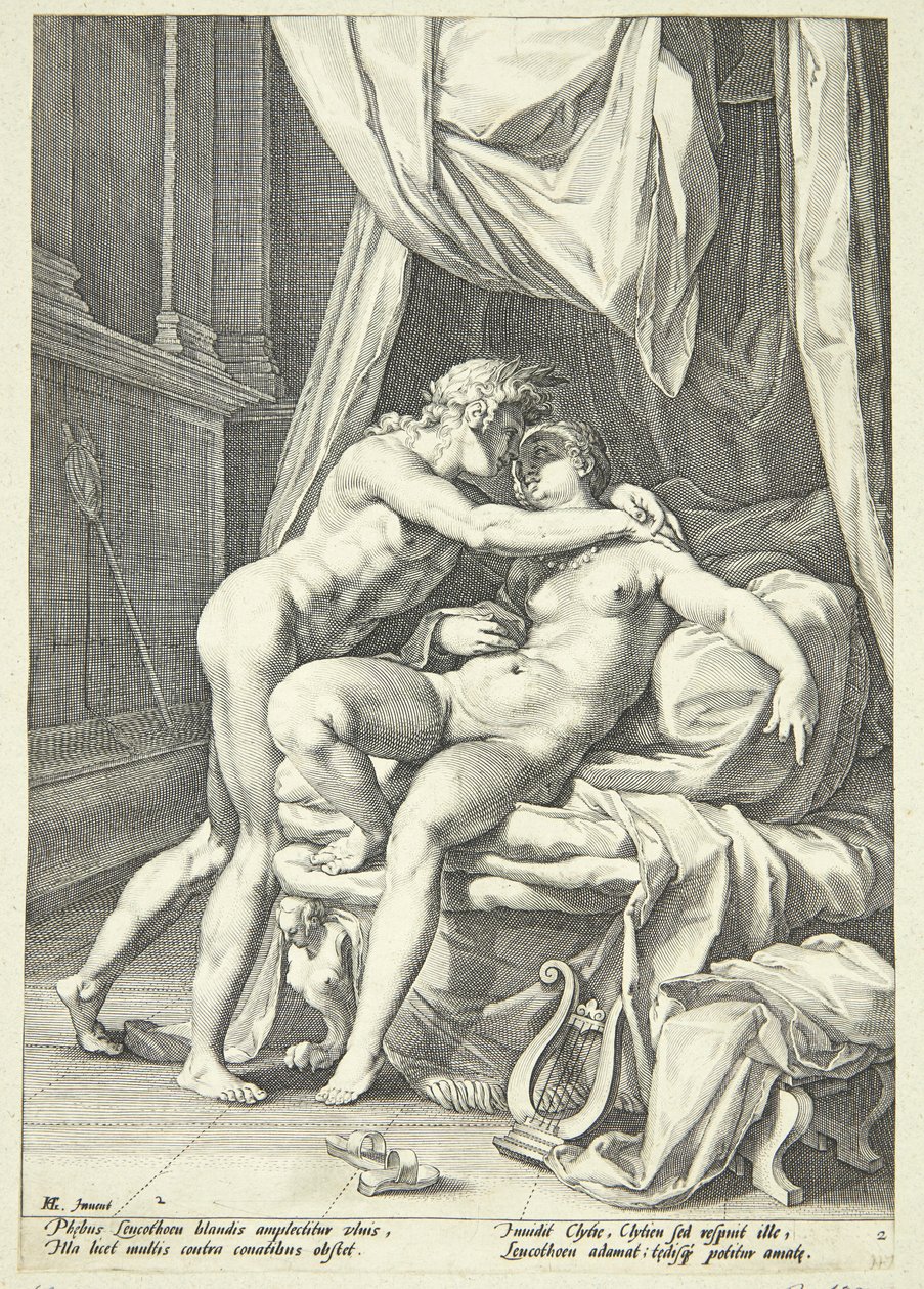 Apollo i Lefkothea autorstwa Jacob Matham