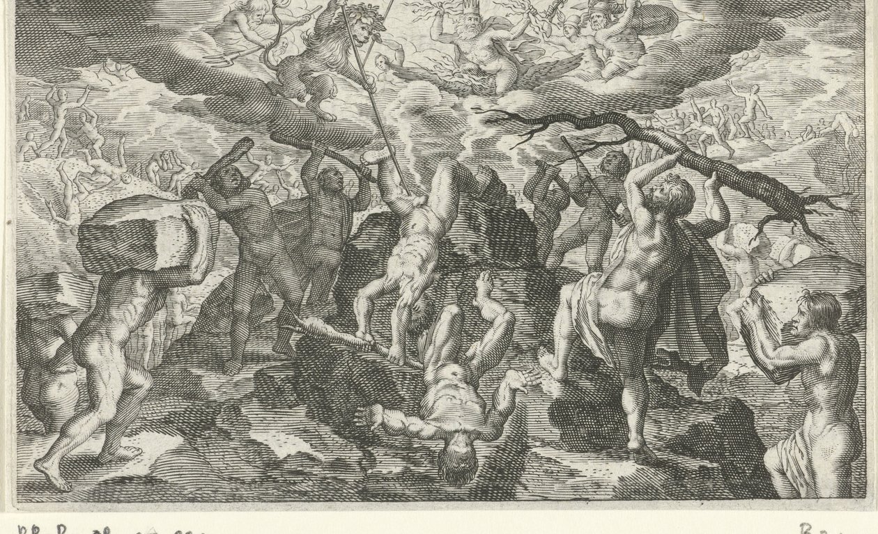 Bachus pomaga pokonać Tytanów autorstwa Jacob Matham