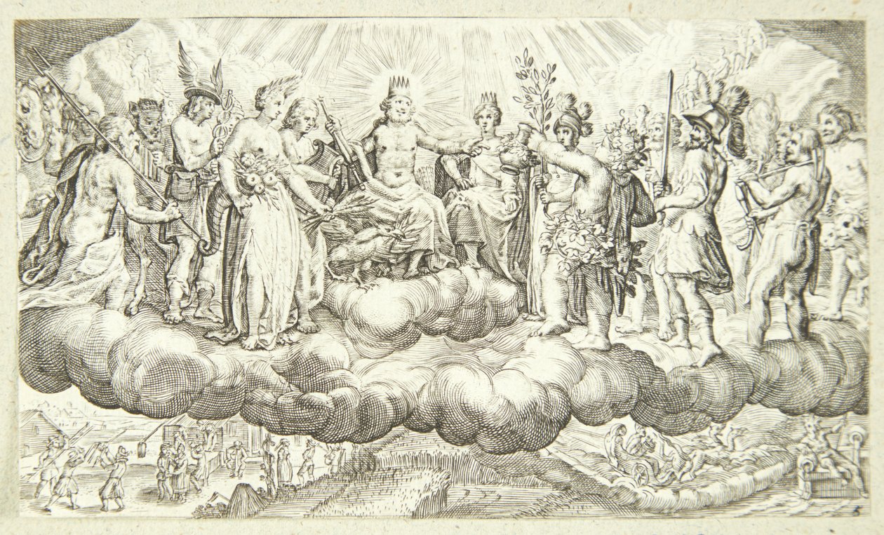 Bachus podaje wino Jupiterowi autorstwa Jacob Matham