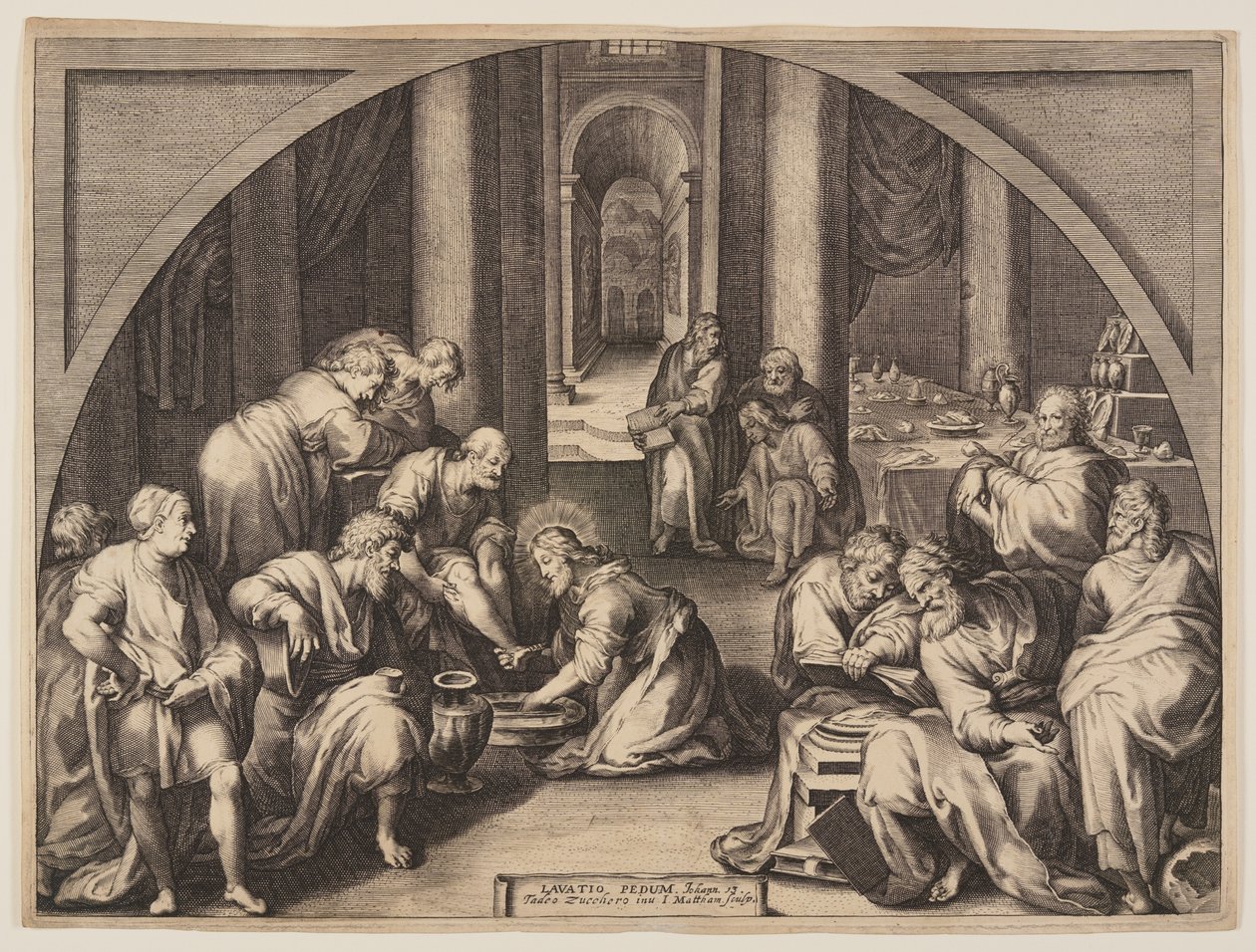 Chrystus umywa nogi apostołom autorstwa Jacob Matham