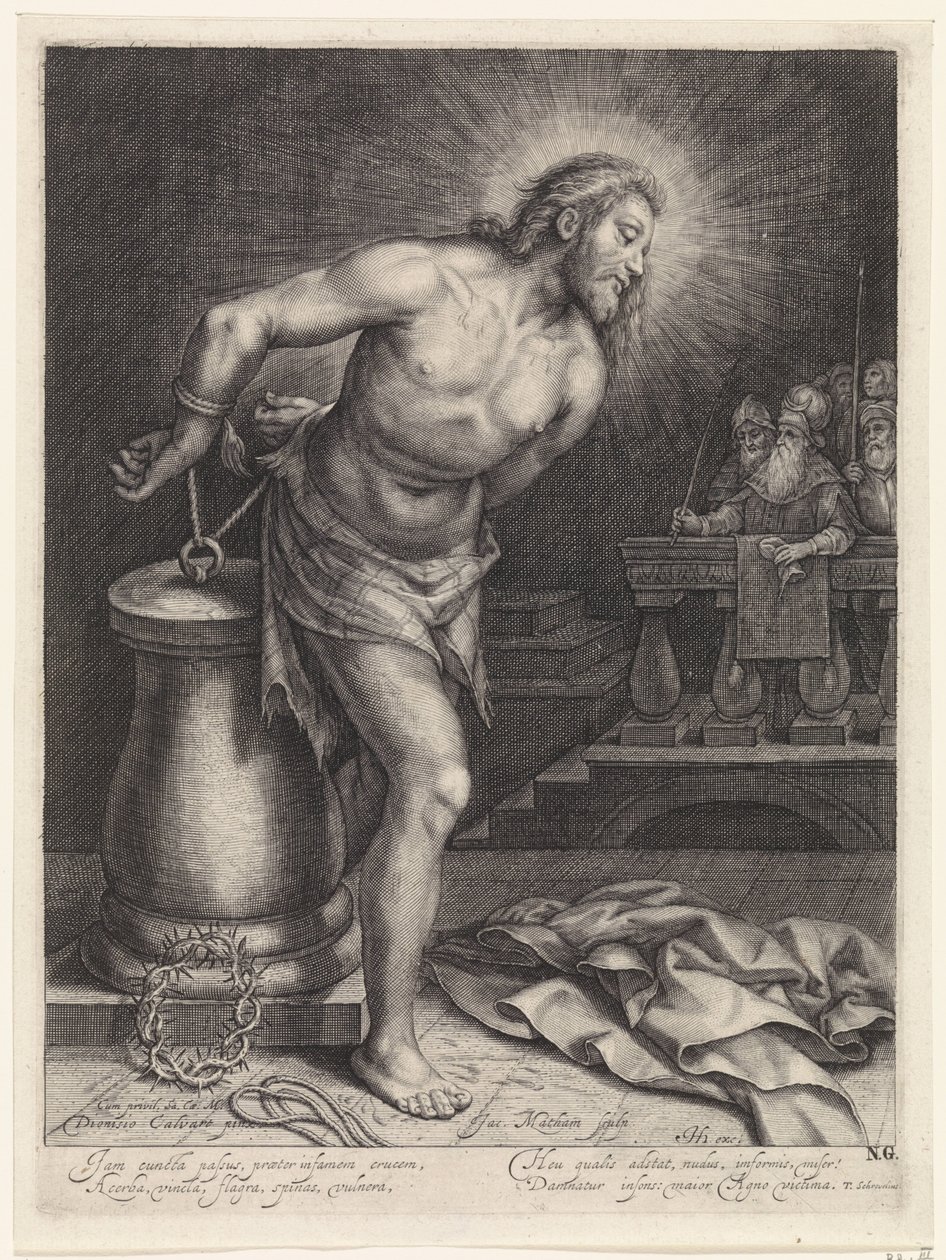 Chrystus na posterunku plagi autorstwa Jacob Matham
