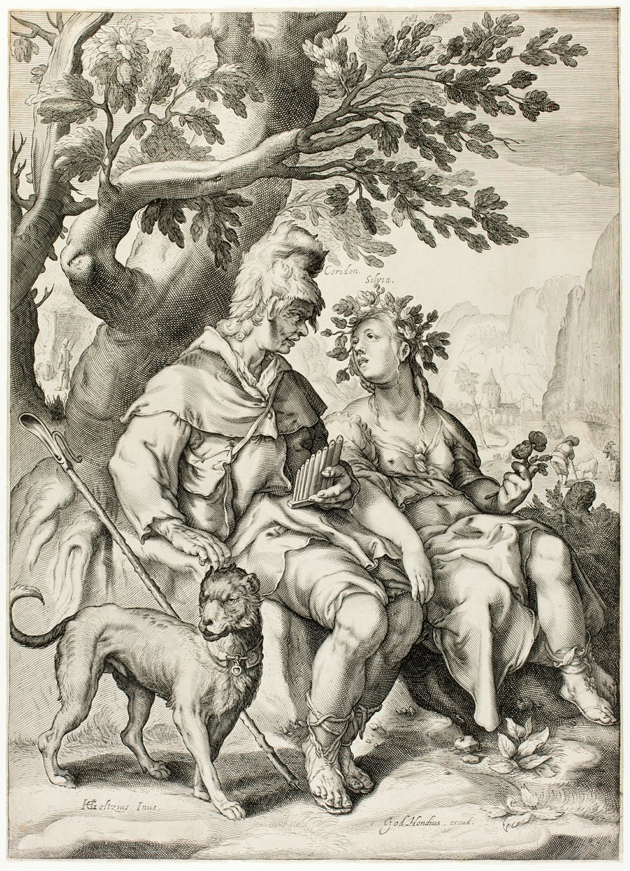 Corydon i Sylwia autorstwa Jacob Matham