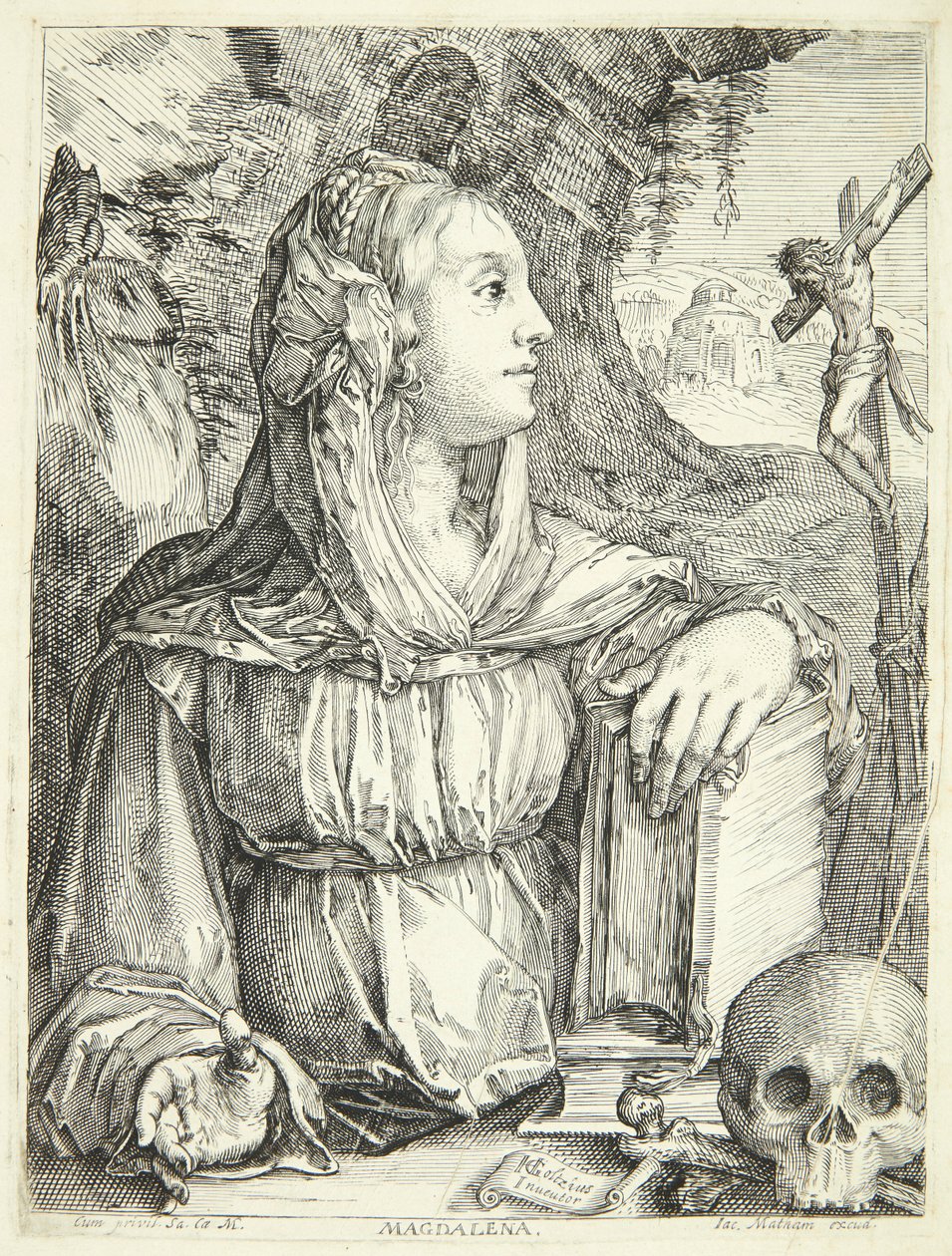 Skruszona Maria Magdalena autorstwa Jacob Matham