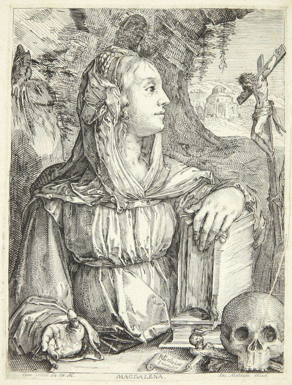 Skruszona Maria Magdalena autorstwa Jacob Matham