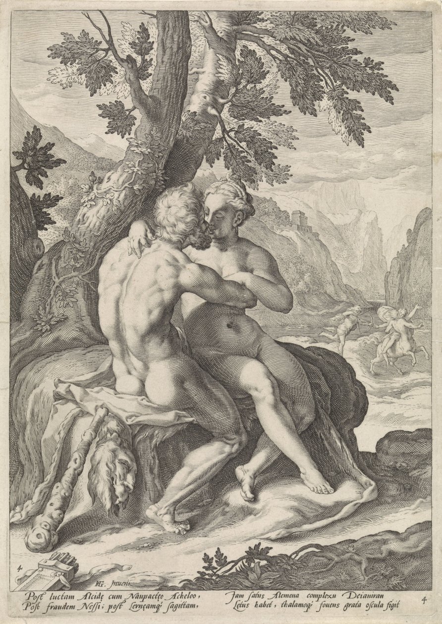 Herkules i Deianira Loves of the Gods (tytuł serii) autorstwa Jacob Matham
