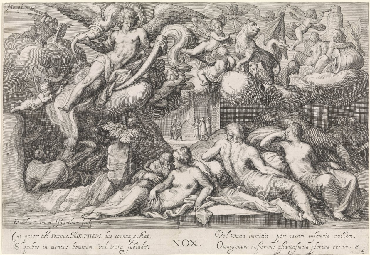 Noc (Nox) Nox (tytuł na obiekcie) Cztery pory dnia (tytuł serii) autorstwa Jacob Matham