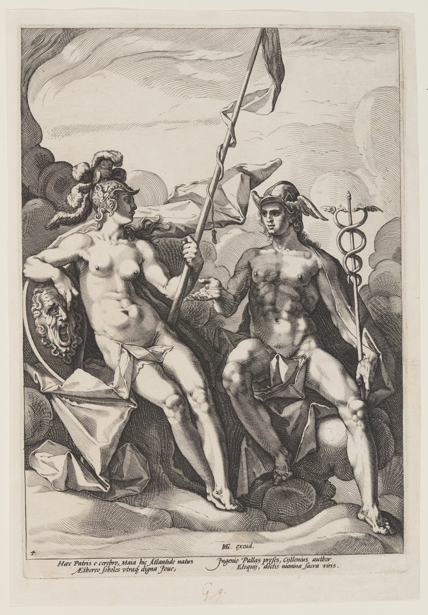 Pallas Atena i Merkury autorstwa Jacob Matham
