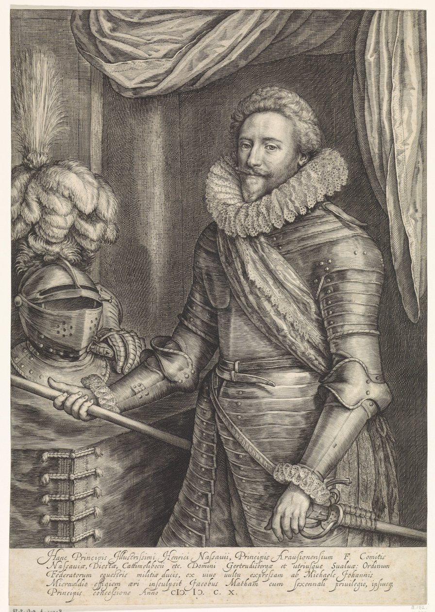 Portret Fryderyka Henryka, księcia Orańskiego-Nassau autorstwa Jacob Matham