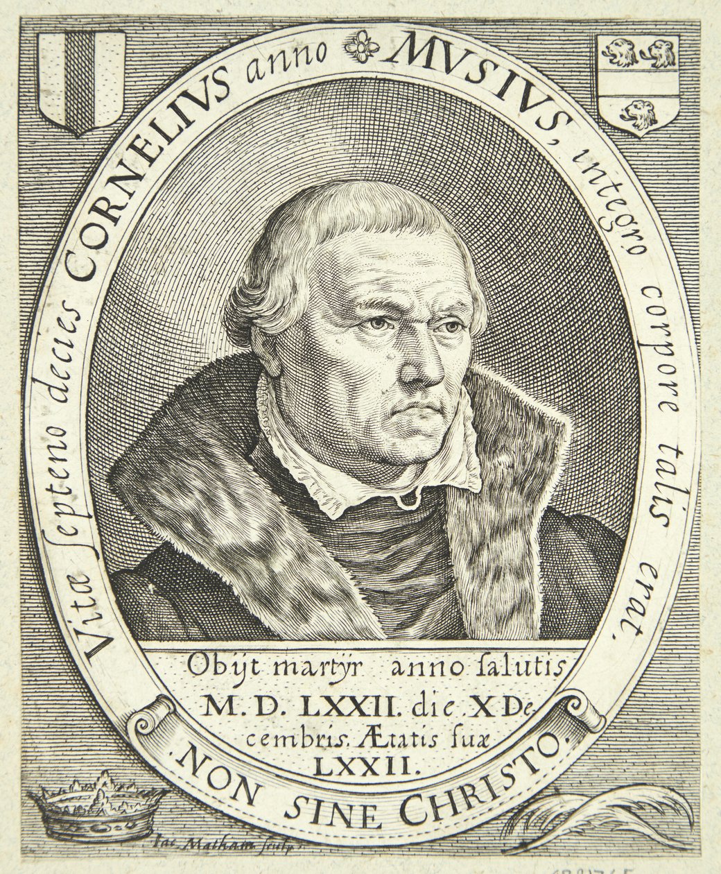 Portret Cornelisa Musiusa autorstwa Jacob Matham