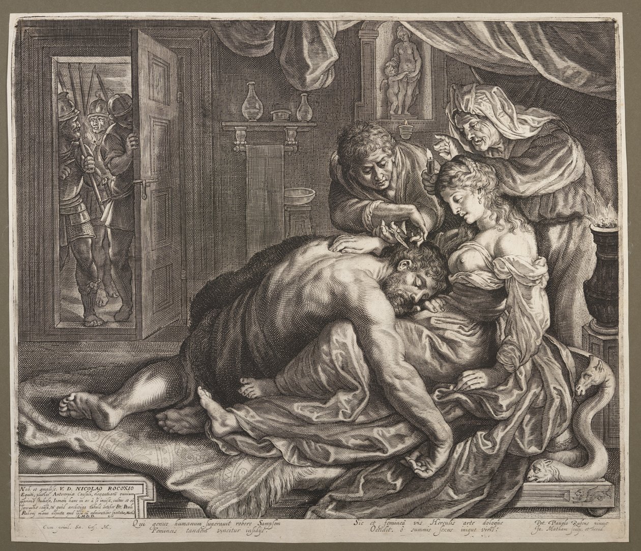 Samson i Delilah autorstwa Jacob Matham