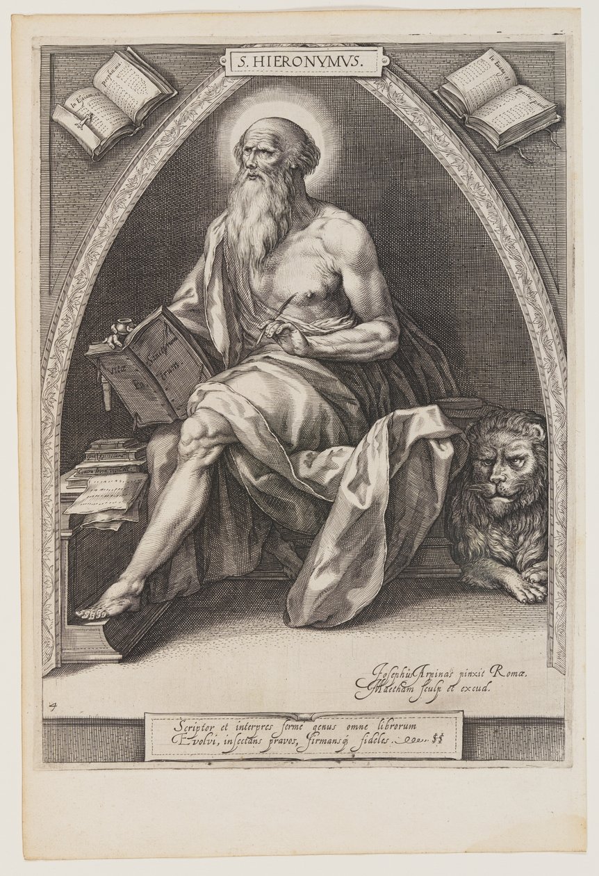 Święty Hieronim, z Ojców Kościoła autorstwa Jacob Matham