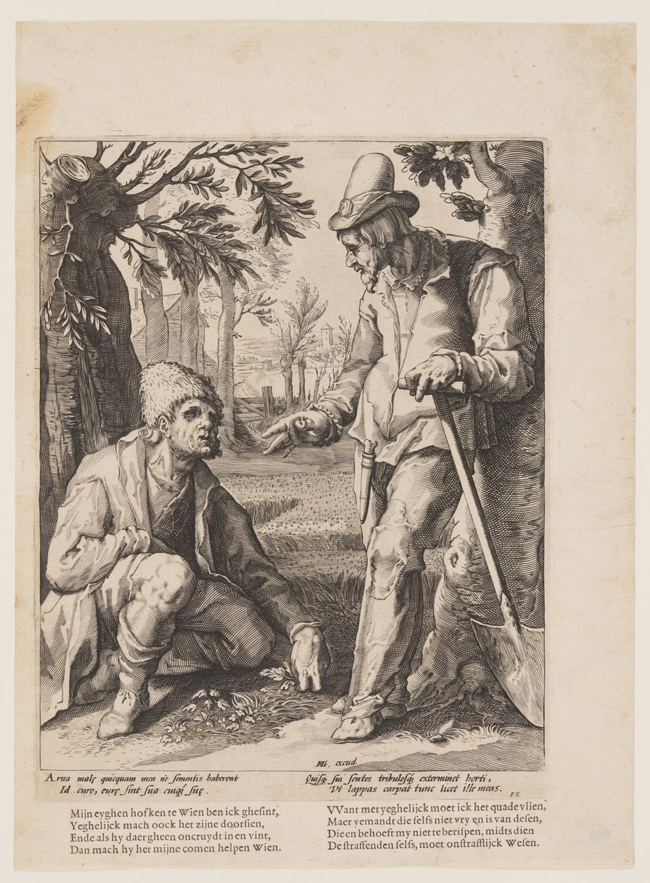 Dwóch chłopów autorstwa Jacob Matham