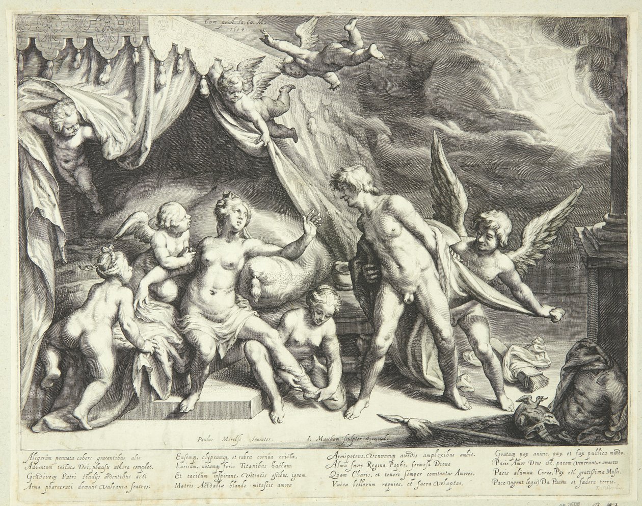 Wenus i Mars odkryte przez Apollo autorstwa Jacob Matham