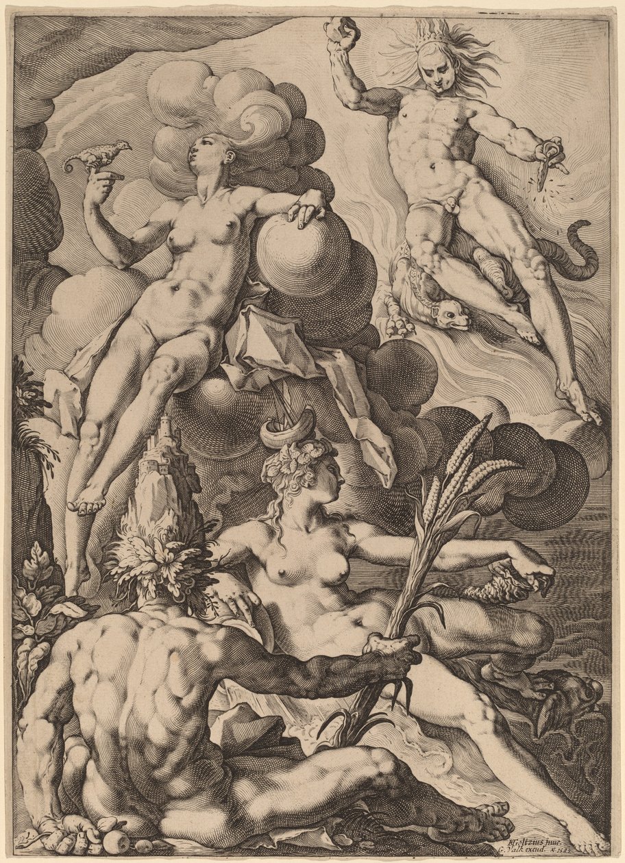 Cztery Żywioły autorstwa Jacob Matham after Hendrik Goltzius