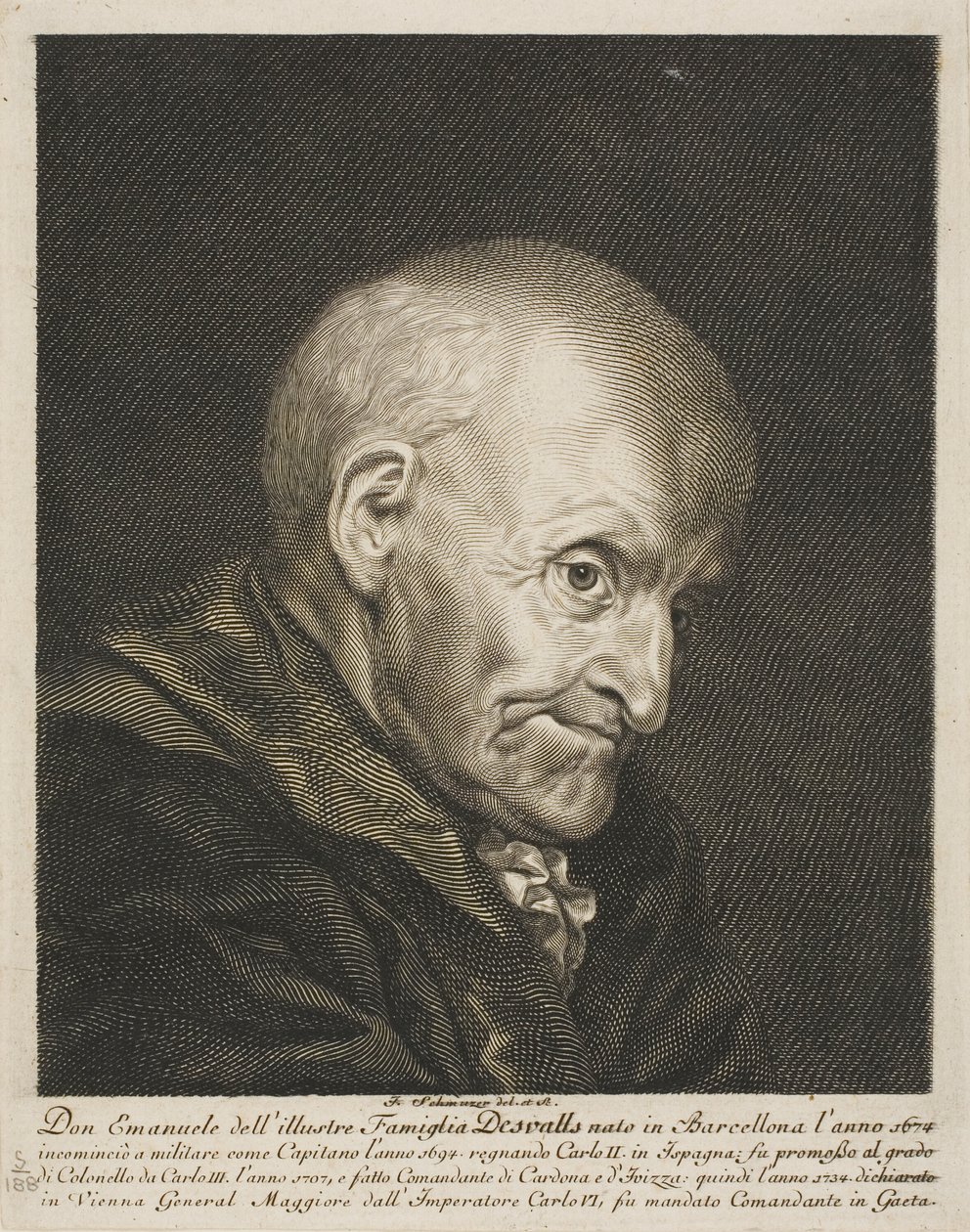 Portret Dona Emanuela Desvallsa autorstwa Jacob Matthias Schmutzer
